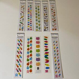 Pipsticks Stickers Small Strips Set Dogs Ice Cream Farm Animals Ornaments & More